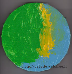 Coeur joyeux - Peinture d'Isabelle Fillon, Série Les mots et les couleurs de mon intérieur