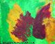 Respirons avec nos papillons, peinture d'Isabelle Fillon, série Les mots et les couleurs de mon intérieur